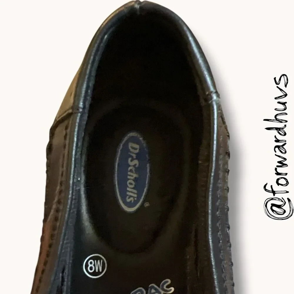 Dr. Scholl’s Gel Pac Black Leather Kiltie Loafers Women 8W
